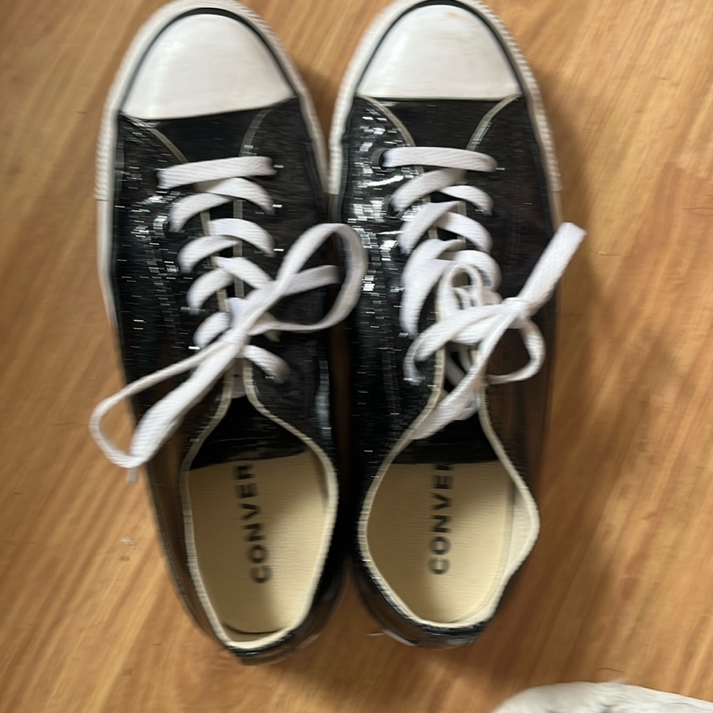 Size 9.5 Converse- Black Glitter